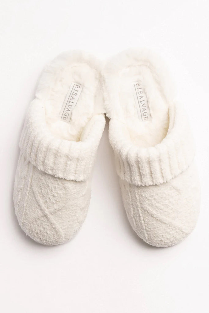 PJ Salvage Cable Knit Slides