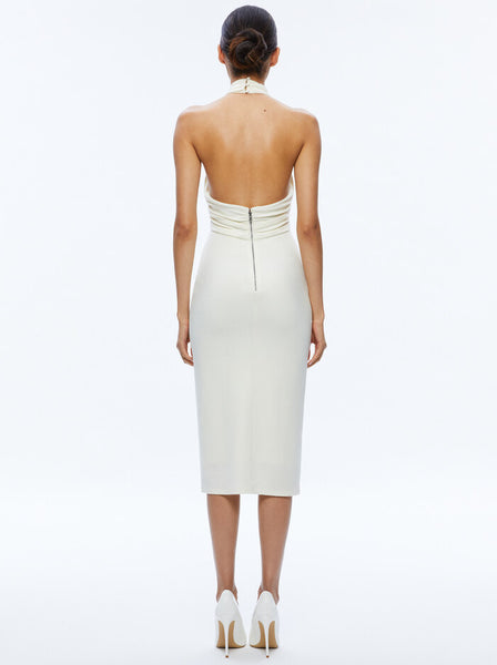 Alica + Olivia midi deals halter dress