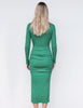 Sundry Mock Neck Midi Dress w/Slit