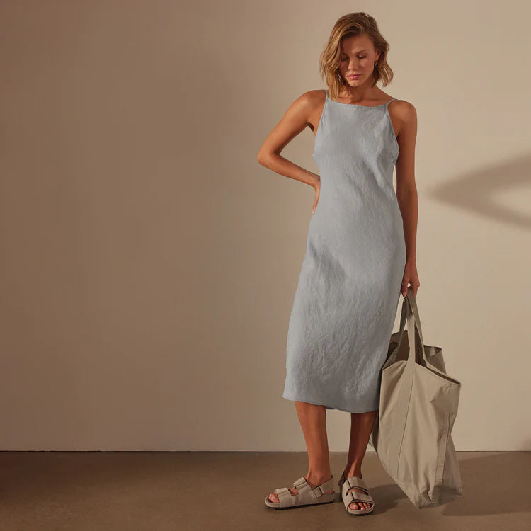 James Perse Lightweight Linen Cami Dress 1 / Open Sky Pigment James Perse Lightweight Linen Cami Dress 1 / Open Sky Pigment