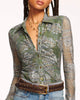 Ramy Brook Hamilton Mesh Long Sleeve Top