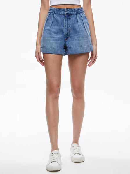 AMUR Alice Shorts 0 High Rise Pleated Organic Cotton Twill Pockets