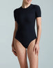Commando butter short sleeve crew neck bodysuit - black