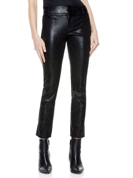 Alice & Olivia Stacy Vegan black leather ankle pants – Lux Rox
