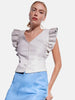 AS by DF Sylvia Recycled Leather Top - Buttercream