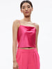 Alice & Olivia Harmon Cropped Cowl neck tank- candy