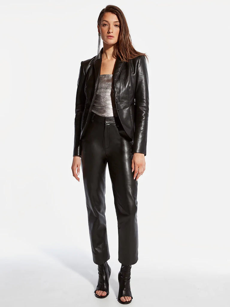 ASbyDF Jordan Recycled Leather Trousers Black