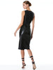 Alice & Olivia Delora Vegan Leather Sleeveless Mini Dress - Black