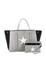 Haute Shore Greyson Tote- wonder gray linen/ silver outlines w star