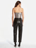 ASbyDF CINEMATIQUE STRETCH LEATHER BUSTIER- gunmetal