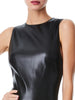 Alice & Olivia Delora Vegan Leather Sleeveless Mini Dress - Black