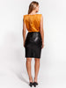 ASbyDF LOVE LOCK SHOULDER TEE- golden sunrise