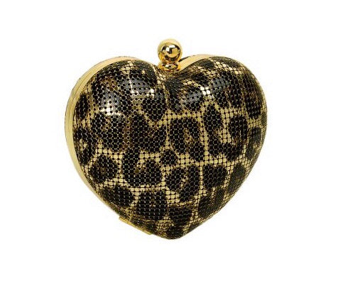 Whiting & Davis heart  MINAUDIERE purse