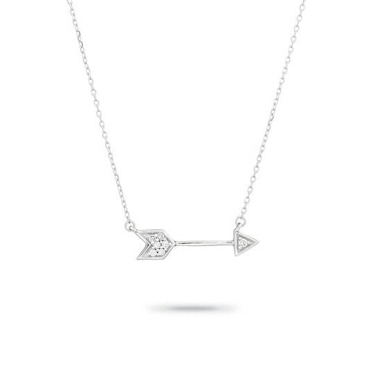 Adina Reyter Tiny Pave’ arrow sterling silver necklace