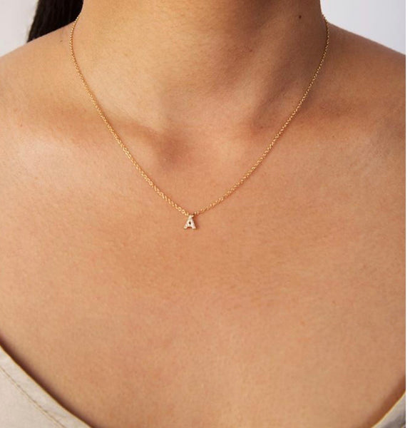 Chan luu white diamond initial necklaces
