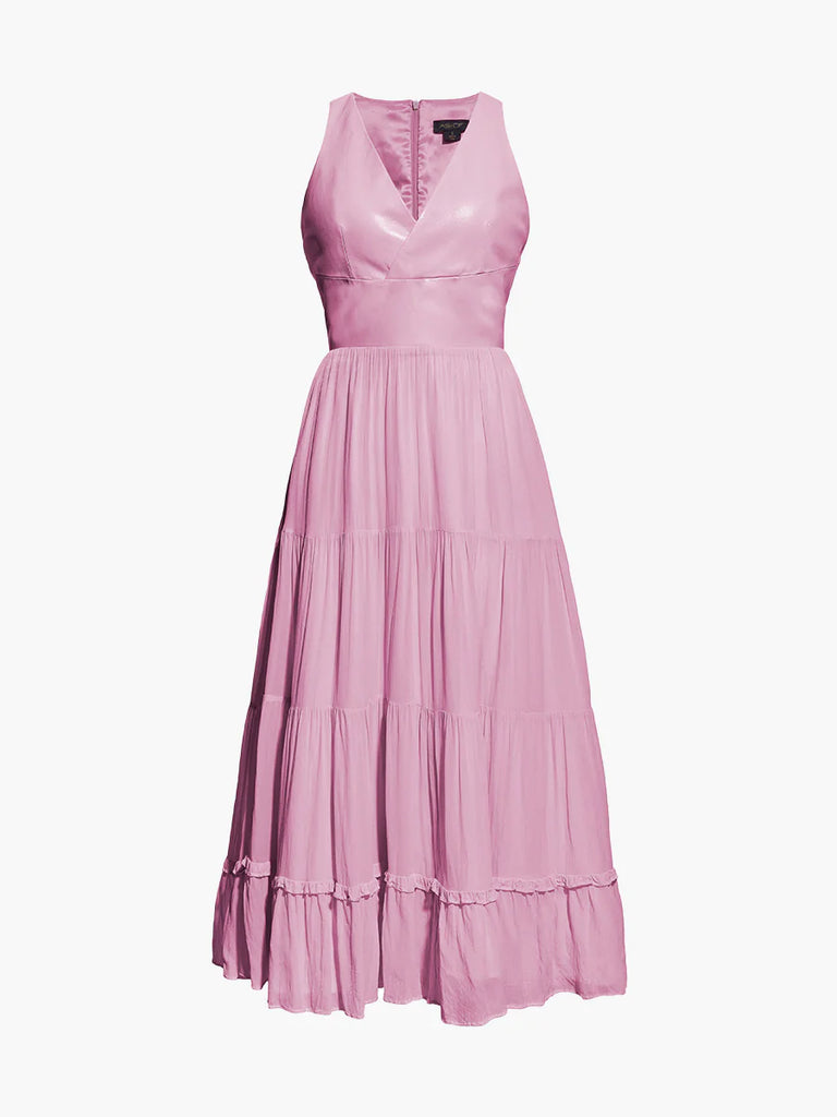 AS by DF Clementine Recycled Leather Dress - Paris Pink