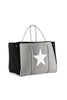 Haute Shore Greyson Tote- wonder gray linen/ silver outlines w star