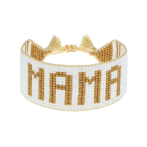 Hart Large white/gold Mama Bracelet