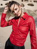 AS by DF Rouge Stretch Leather Blouse - coco red