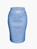 AS by DF Becca Recycled Leather Skirt - Powder Blue