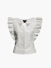 AS by DF Sylvia Recycled Leather Top - Buttercream