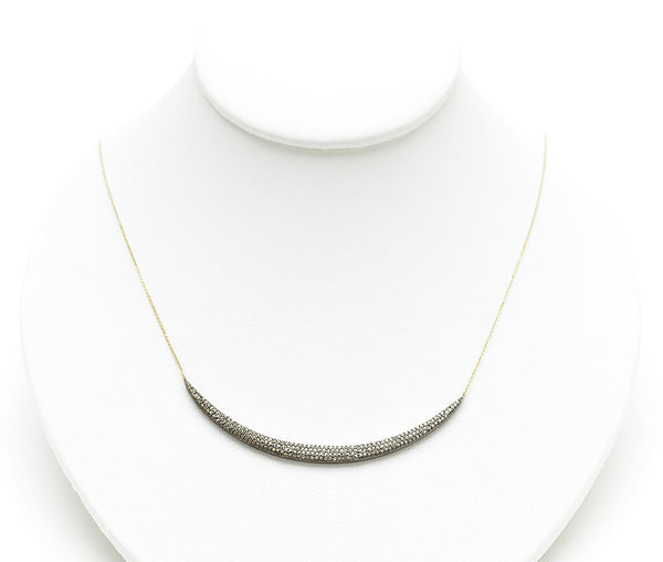 Rona Pfeiffer 14K Crescent Pave Necklace