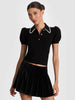 Alice and Olivia Ramona Embellished Polo Shirt