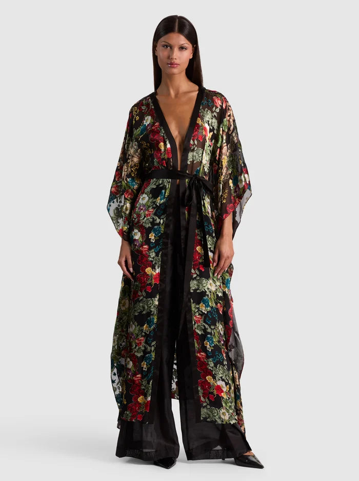 Alice and Olivia Marva Belted Midi Kaftan