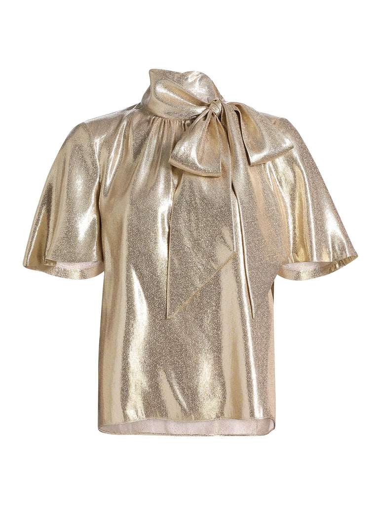Ramy Brook Balinda Metallic Silk Top