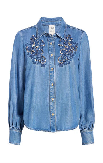 Cinq A Sept Rhinestone Embellished Juliette Top