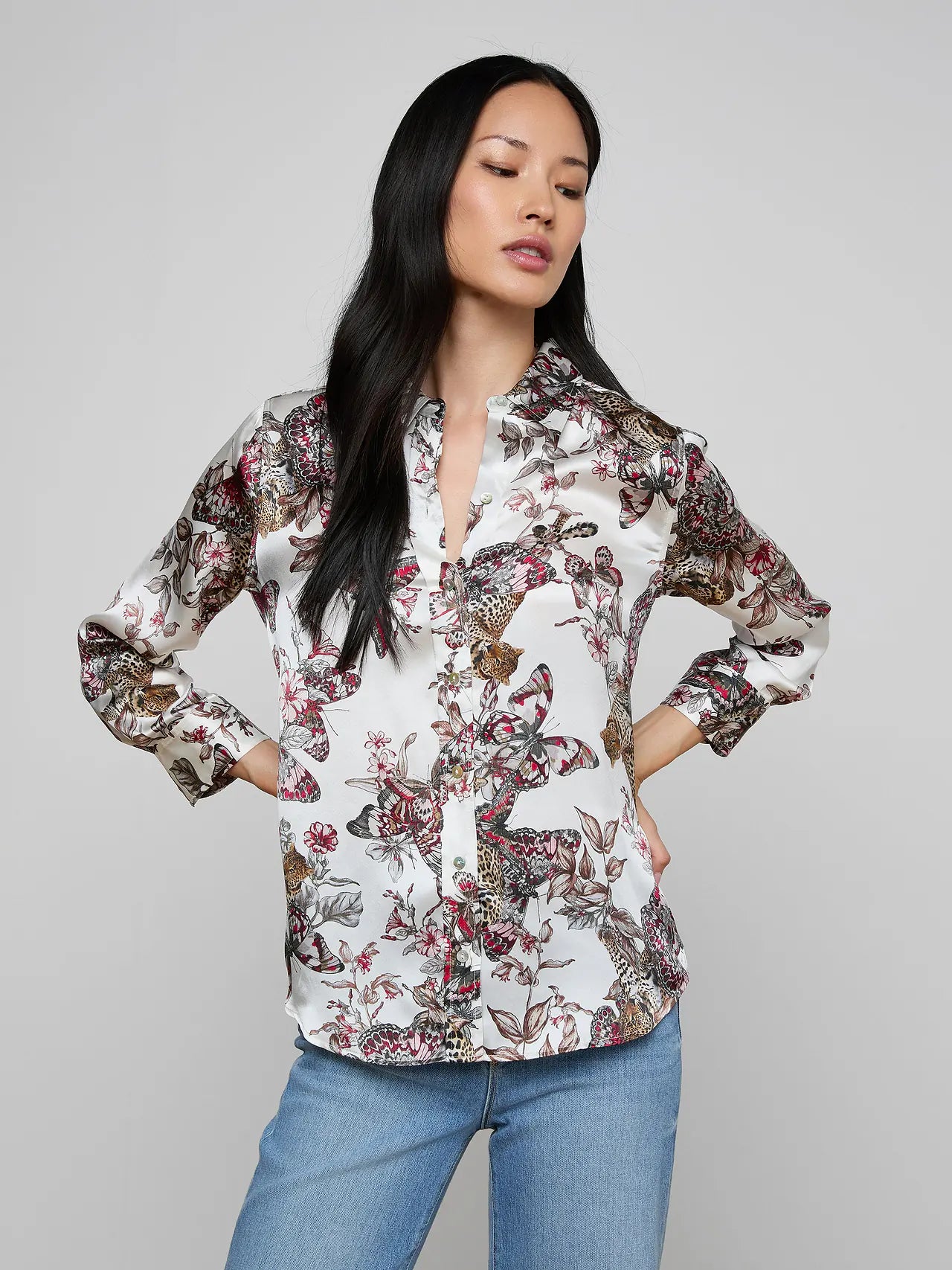 L’ Agence Dani Silk Blouse