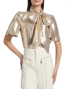 Ramy Brook Balinda Metallic Silk Top