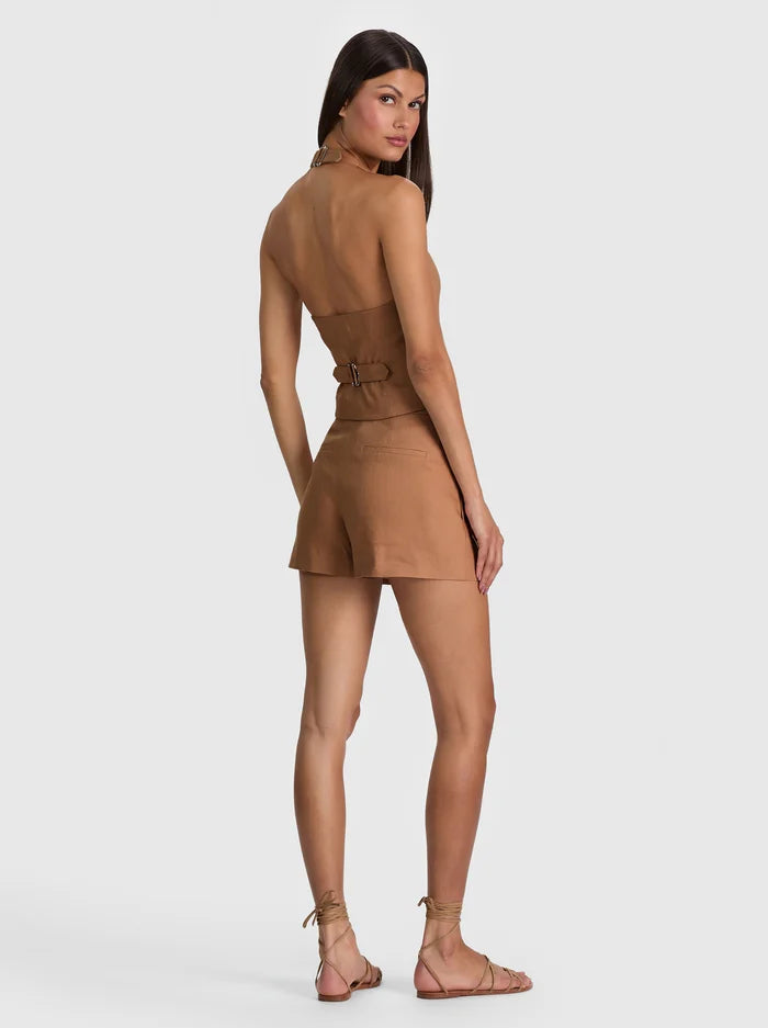 Alice and Olivia Erica Collarless Deep V Neck Vest