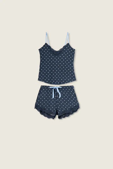 PJ Salvage Polka Dot Lace Short Set