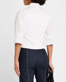 Cinq A Sept Lyric Puff-Sleeve Top