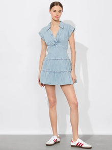 Alice and Olivia Mila Deep V-Neck Twist Front Mini Dress