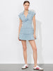 Alice and Olivia Mila Deep V-Neck Twist Front Mini Dress
