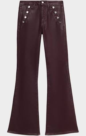 Ramy Brook Helena Coated High-Rise Flare Jean