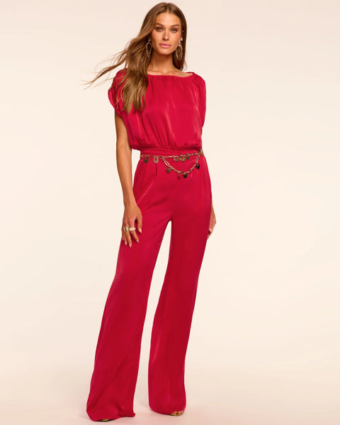 Ramy Brook Sabrina Ruched Wide Leg Jumpsuit
