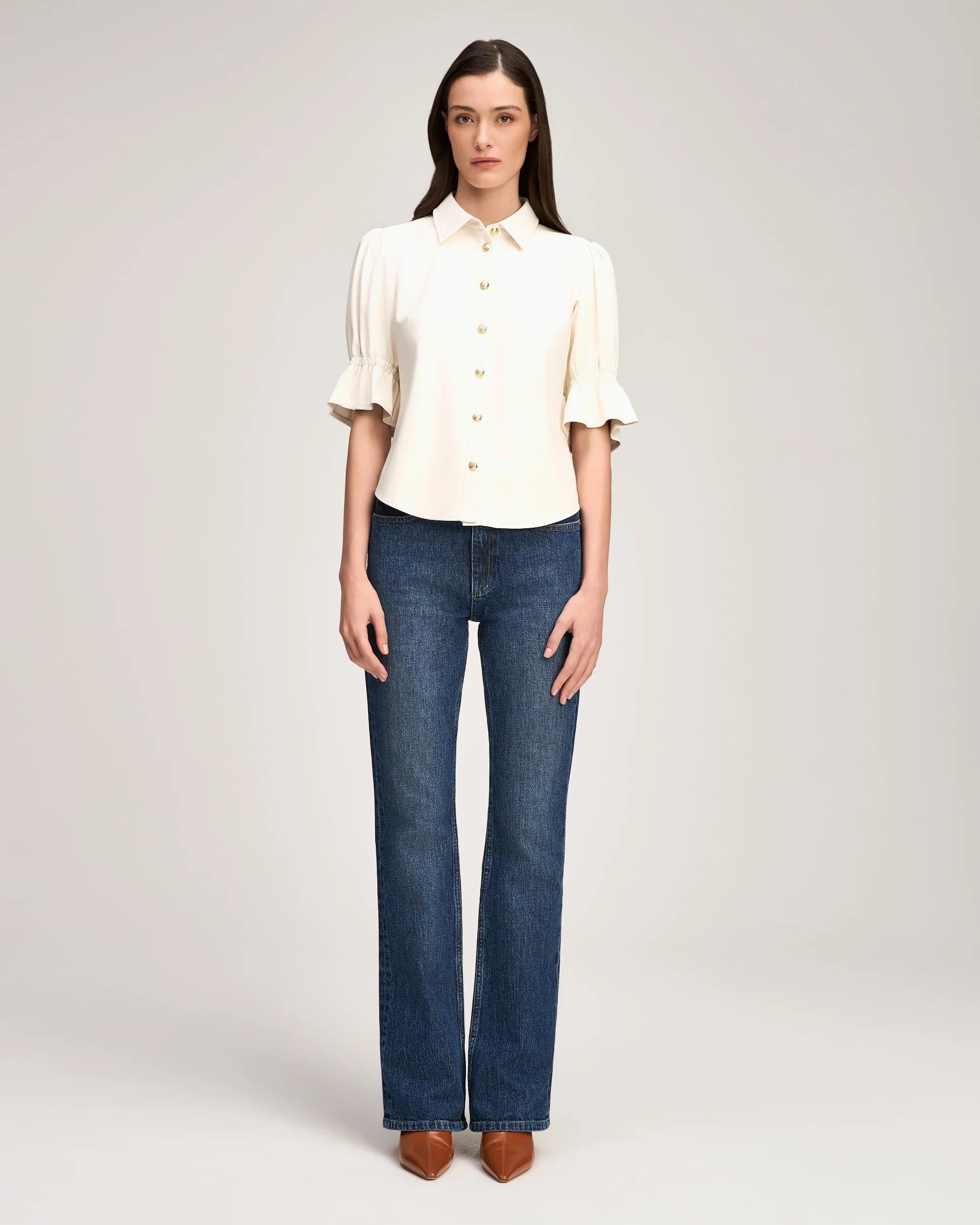 Cinq A Sept Lite Vegan Leather Fiona Top