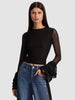 Alice and Olivia Delaina  Top with Ruffle Cuff
