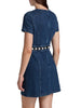 Cinq A Sept Giana Denim Pearl-Embellished Minidress