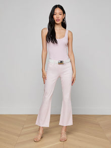 L’ Agence Kendra Coated Cropped Flare Jean