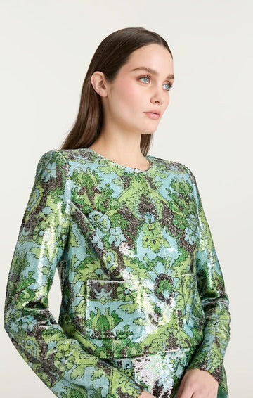 Cinq A Sept Sequin Damask Aspen Jacket