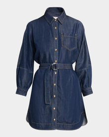 Cinq A Sept  Leona Chambray Belted Mini Shirtdress