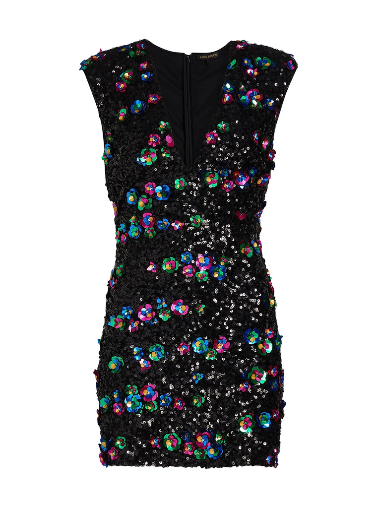 Ramy Brook Lacey Rosette-Embellished Sequined Minidress