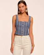 Ramy Brook Olive Button Front Sleeveless Top