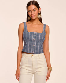 Ramy Brook Olive Button Front Sleeveless Top