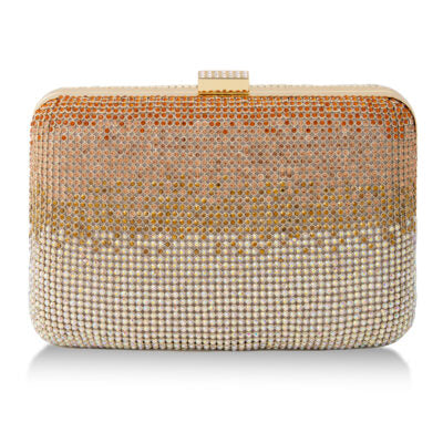 Whiting and Davis Ombré Crystal Minaudiere Bag