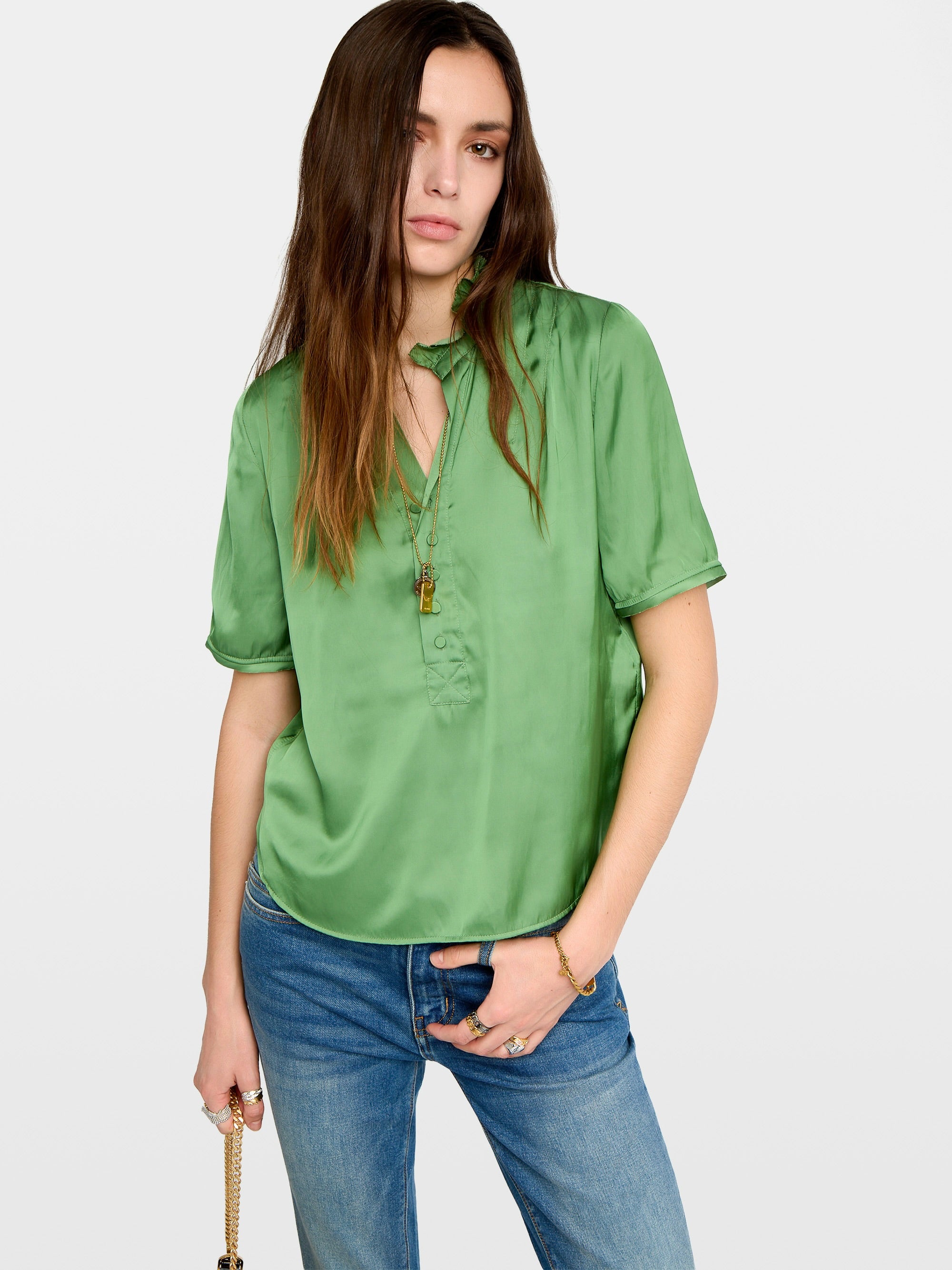 Zadig and Voltaire Topher Satin Top